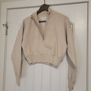 Wilfred free cropped half zip sweatshirt